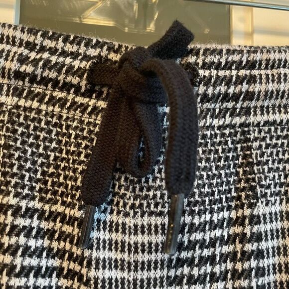 Lands End Pants Womens L Black Houndstooth Cargo Velour Straight Leg Streetwear - Picture 11 of 11